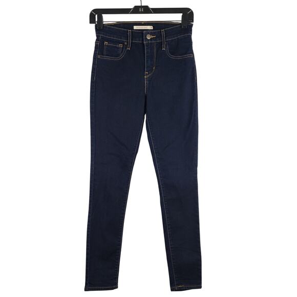 Levi's Women's Size 25x28 721 High Rise Skinny Jeans Dark Blue Wash Denim Basic - Picture 1 of 13
